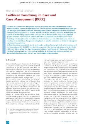 Vorschauseite 1: Leitlinien Forschung im Care und Case Management (DGCC)