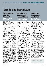 Vorschauseite 1: Urteile und Beschlüsse