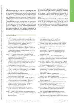 Vorschauseite 4: Das HVG-Positionspapier für die Therapiewissenschaften – Eine Auseinandersetzung mit ergotherapeutischen Perspektiven