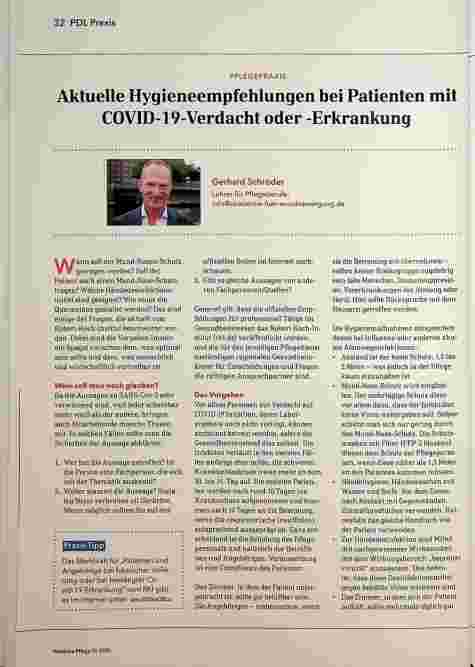Vorschauseite 1: Aktuelle Hygieneempfehlungen bei Patienten mit COVID-19-Verdacht oder -Erkrankung