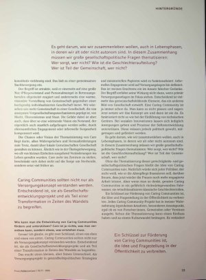 Vorschauseite 2: Sorge groß denken und in kleinen Schritten leben. Caring Communities als Gesellschaftsentwicklungsprojekt