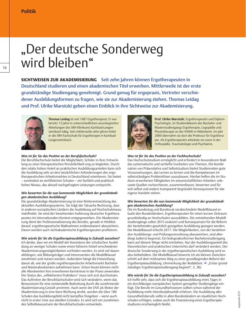 Vorschauseite 1: Sichtweisen zur Akademisierung ??Der deutsche Sonderweg wird bleiben?