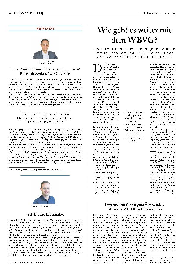Vorschauseite 1: Wie geht es weiter mit dem WBVG?