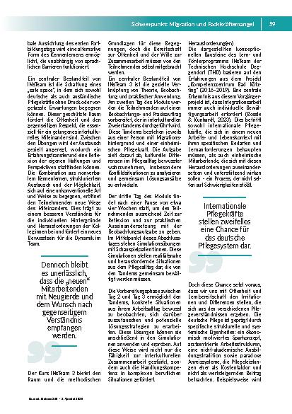 Vorschauseite 4: INnovativ + INternational + INtegrativ = INsTeam Innovative berufliche Qualifizierung zur Integration von ausländischen Pflegekräften und der Entwicklung von internationalen Pfleg…