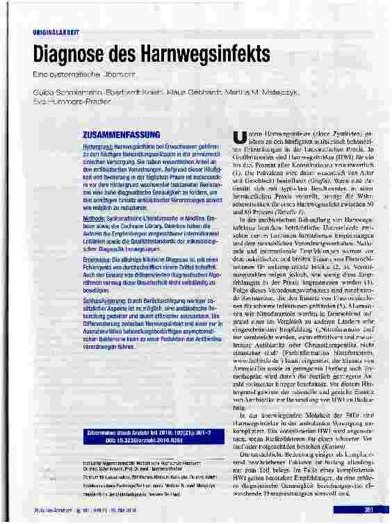 Vorschauseite 1: Diagnose des Harnwegsinfekts
