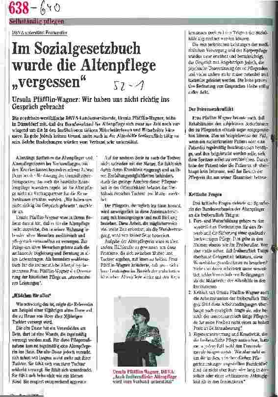 Vorschauseite 1: Im Sozialgesetzbuch wurde die Altenpflege vergessen