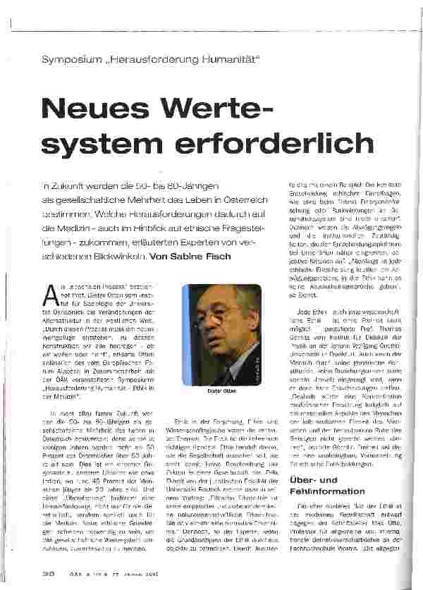 Vorschauseite 1: Neues Wertesystem erforderlich