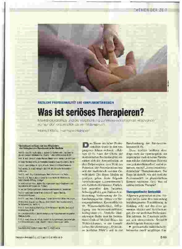 Vorschauseite 1: Was ist seriöses Therapieren?