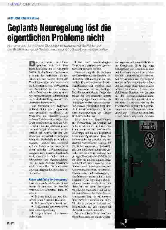 Vorschauseite 1: Geplante Neuregelung löst die eigentlichen Probleme nicht