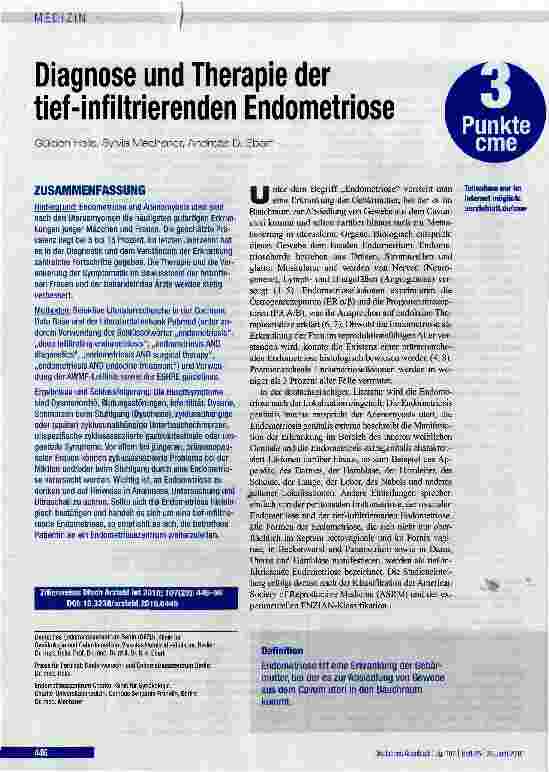 Vorschauseite 1: Diagnose und Therapie der tief-infiltrierenden Endometriose