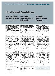 Vorschauseite 1: Urteile und Beschlüsse