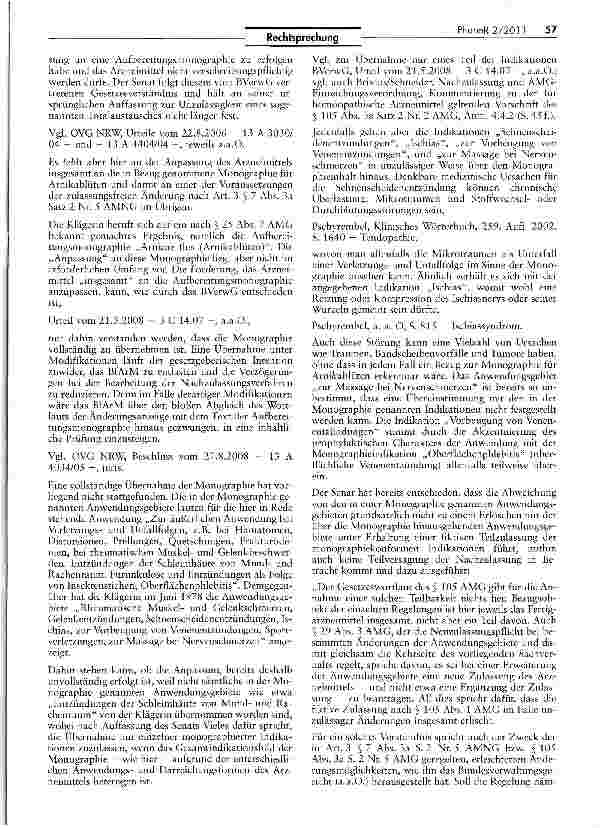 Vorschauseite 3: Zum Erlöschen der gesamten fiktiven Zulassung eines Arzneimittels im Nachzulassungsverfahren bei Abweichung von den in einer Aufbereifungsmonographie genannten AnwendungsgebietenA…