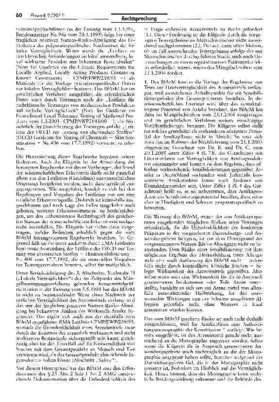 Vorschauseite 6: Zum Erlöschen der gesamten fiktiven Zulassung eines Arzneimittels im Nachzulassungsverfahren bei Abweichung von den in einer Aufbereifungsmonographie genannten AnwendungsgebietenA…