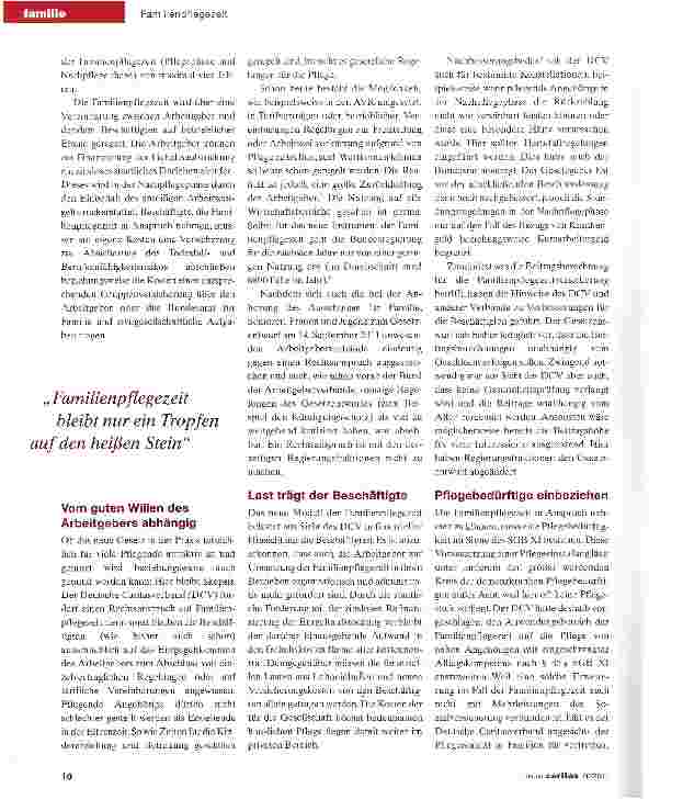 Vorschauseite 2: Beruf und Pflege: Wie geht das unter einen Hut?