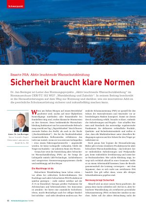 Vorschauseite 1: Smarte PSA: Aktiv leuchtende Warnschutzkleidung Sicherheit braucht klare Normen