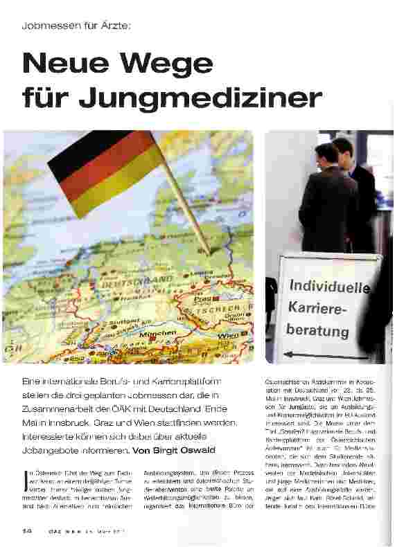 Vorschauseite 1: Neue Wege für Jungmediziner