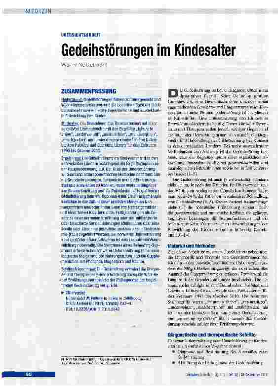 Vorschauseite 1: Gedeihstörungen im Kindesalter
