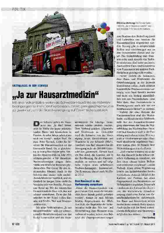 Vorschauseite 1: „Ja zur Hausarztmedizin