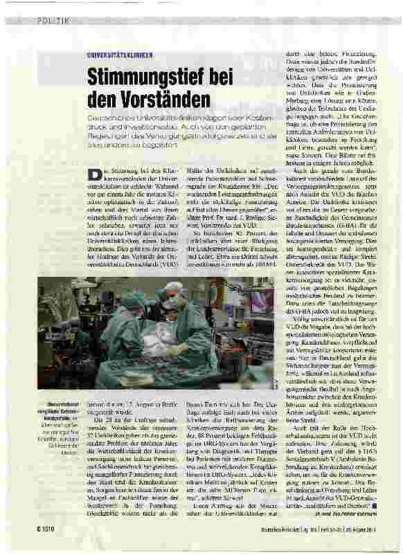 Vorschauseite 1: Stimmungstief bei den Vorständen