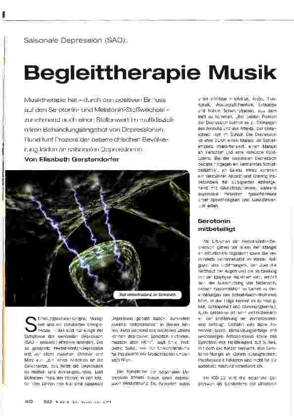 Vorschauseite 1: Begleittherapie Musik