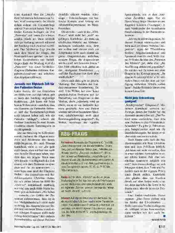 Vorschauseite 2: Patient auf Sendung