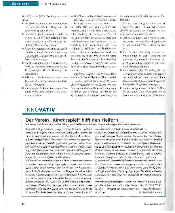 Vorschauseite 2: Der Zivi geht, seine Nachfolger kommen