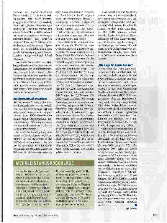 Vorschauseite 2: STATIONÄRE VERSORGUNGMaximalversorger sind die Verlierer