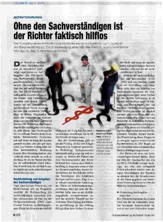 Vorschauseite 1: Ohne den Sachverständigen ist der Richter faktisch hilflos