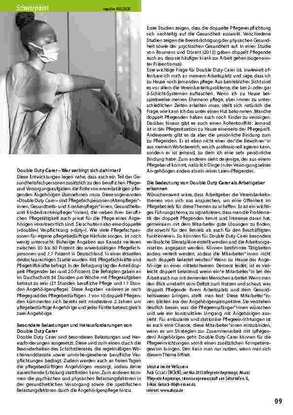 Vorschauseite 2: Double Duty Carer – Pflegende mit doppelter Pflegeverpflichtung