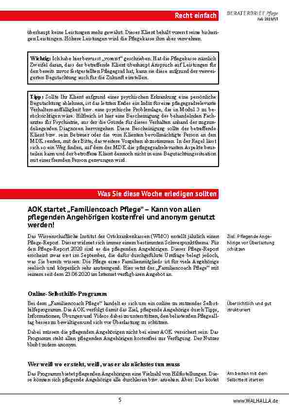 Vorschauseite 5: Update „GKV-Intensivpflegeund Rehabilitationsstärkungsgesetz“: Das Gesetz wurde am 02. 07. 2020 vom Bundestag beschlossen!