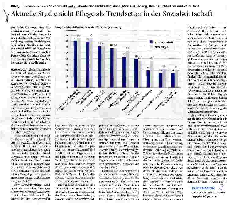 Vorschauseite 1: Aktuelle Studie sieht Pflege als Trendsetter in der Sozialwirtschaft