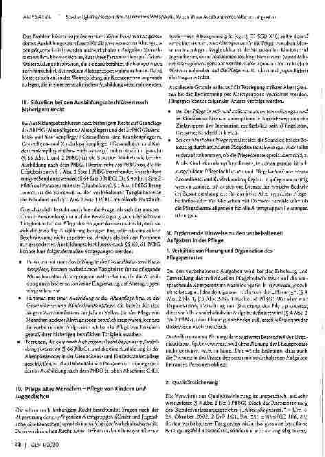 Vorschauseite 3: Probleme bei der Umsetzung der Vorschrift zur Ausübung vorbehaltener Tätigkeiten (§ 4 Pflegeberufegesetz) - Anmerkungen und Lösungsvorschläge