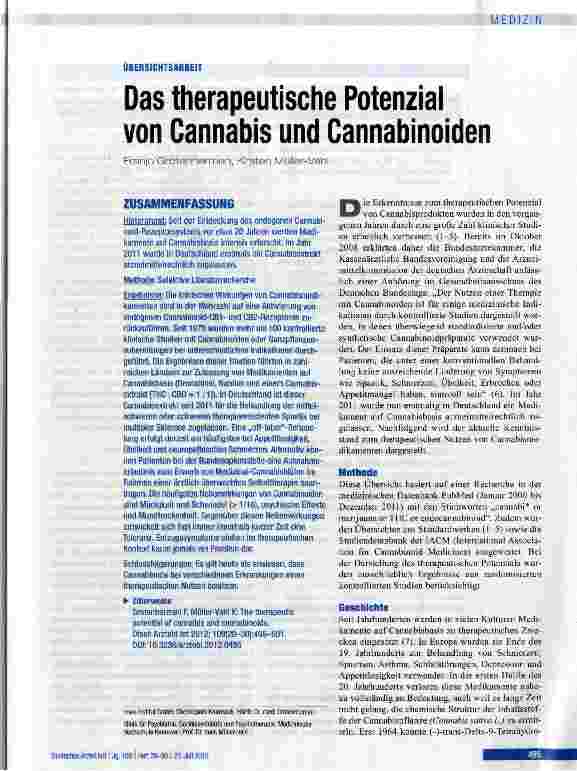 Vorschauseite 1: Das therapeutische Potenzial von Cannabis und Cannabinoiden