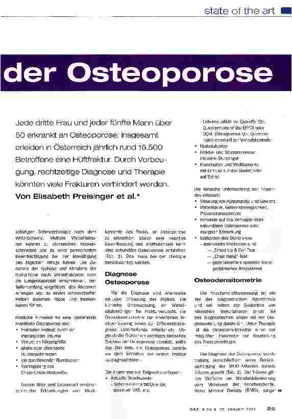 Vorschauseite 2: Management der Osteoporose