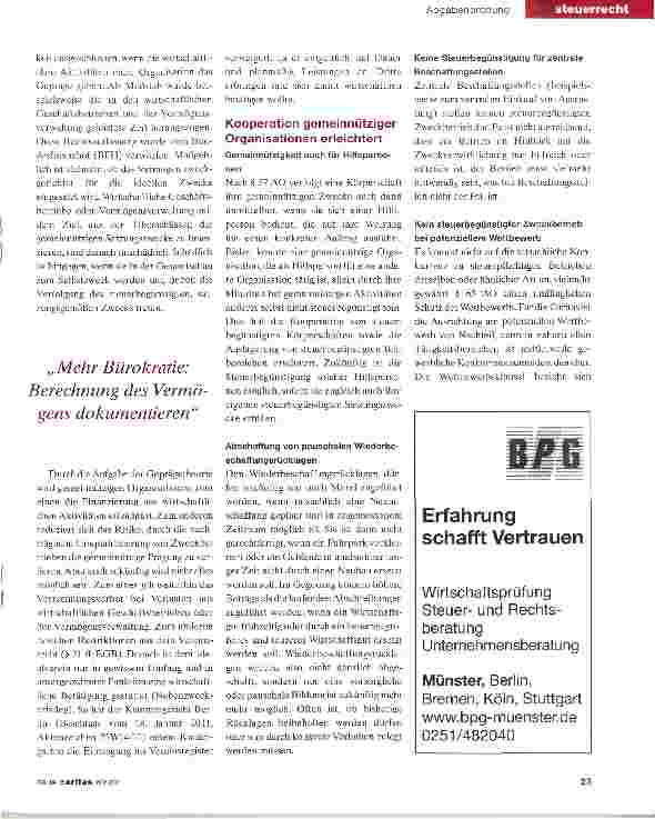 Vorschauseite 2: Neue Verwaltungsanweisung zum Gemeinnützigkeitsrecht