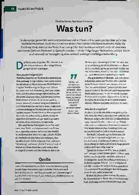 Vorschauseite 1: Überlaufende Notfallambulanzen - Was tun?