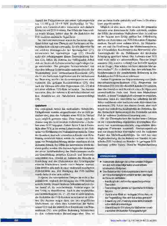 Vorschauseite 6: Prospektive Überwachung von Risikofaktoren reduziert Hirnblutungsrate bei Frühgeborenen