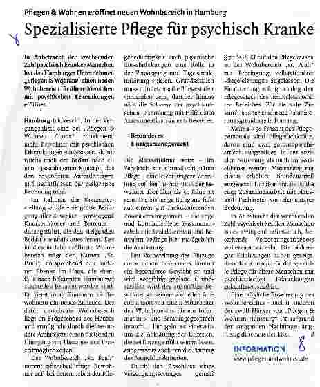 Vorschauseite 1: Spezialisierte Pflege für psychisch Kranke