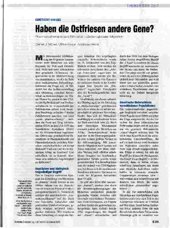Vorschauseite 1: Haben die Ostfriesen andere Gene?