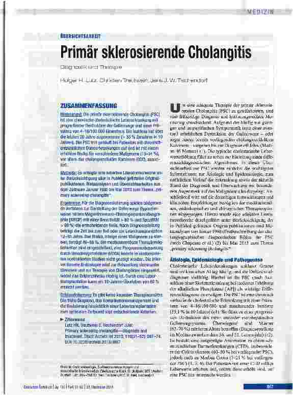 Vorschauseite 1: Primär sklerosierende Cholangitis