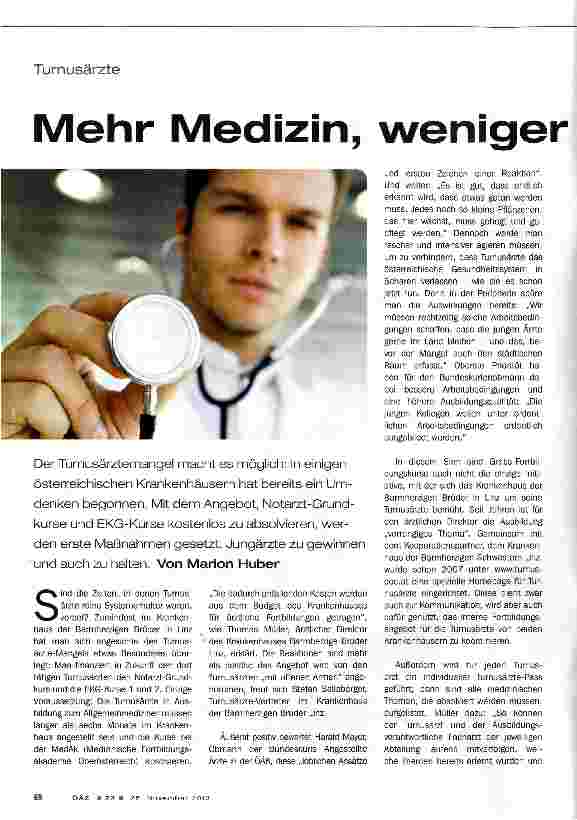 Vorschauseite 1: Mehr Medizin, weniger Zettelwirtschaft