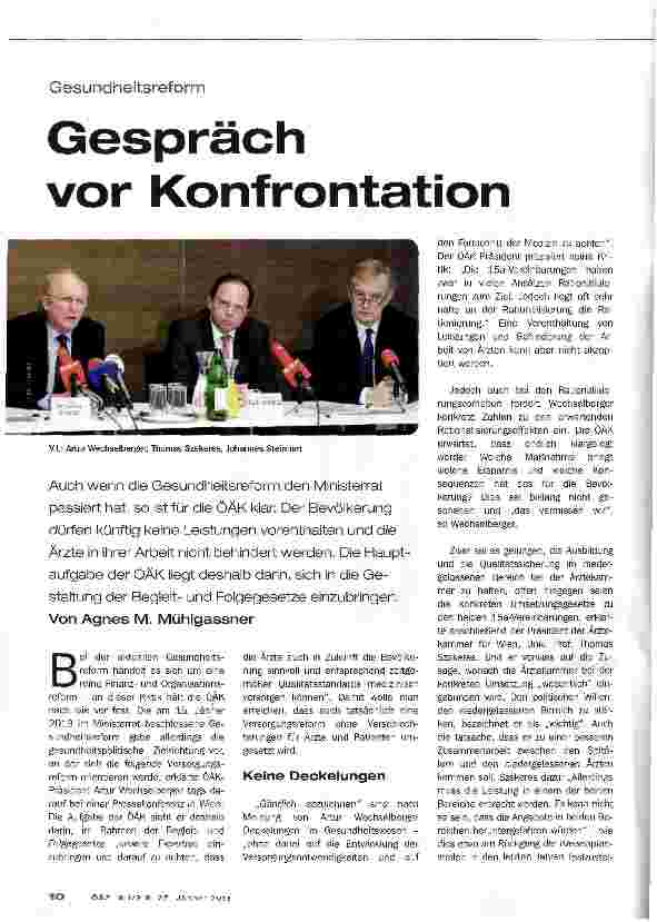 Vorschauseite 1: Gespräch vor Konfrontation