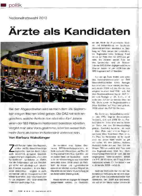 Vorschauseite 1: Ärzte als Kandidaten