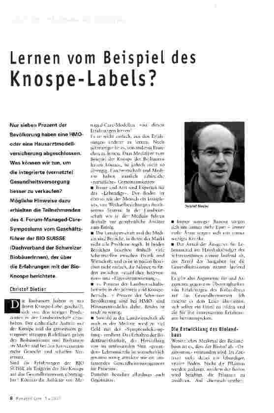 Vorschauseite 1: Lernen vom Beispiel des Knospe-Labels?