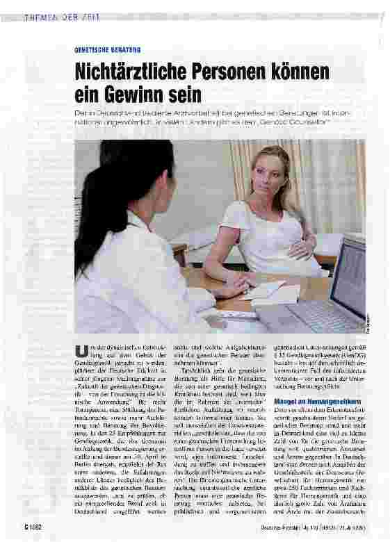 Vorschauseite 1: Nichtärztliche Personen können ein Gewinn sein