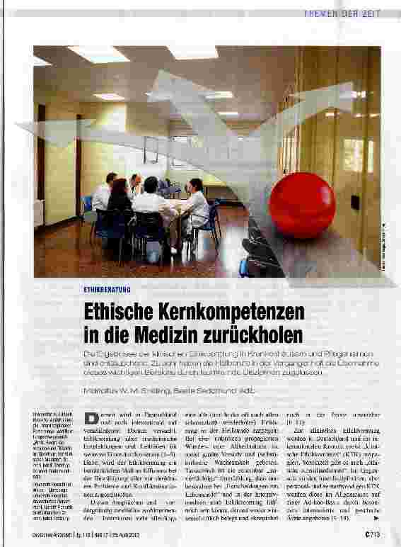 Vorschauseite 1: Ethische Kernkompetenzen in die Medizin zurückholen