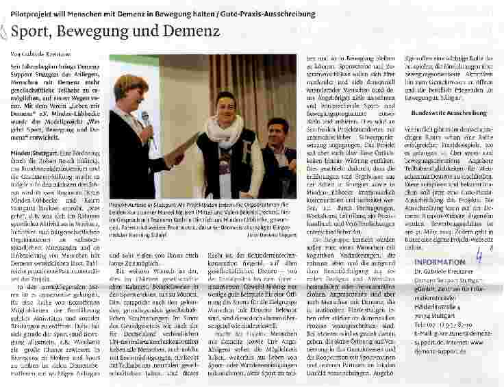 Vorschauseite 1: Sport, Bewegung und Demenz
