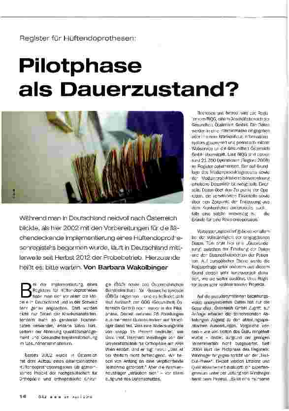 Vorschauseite 1: Pilotphase als Dauerzustand?