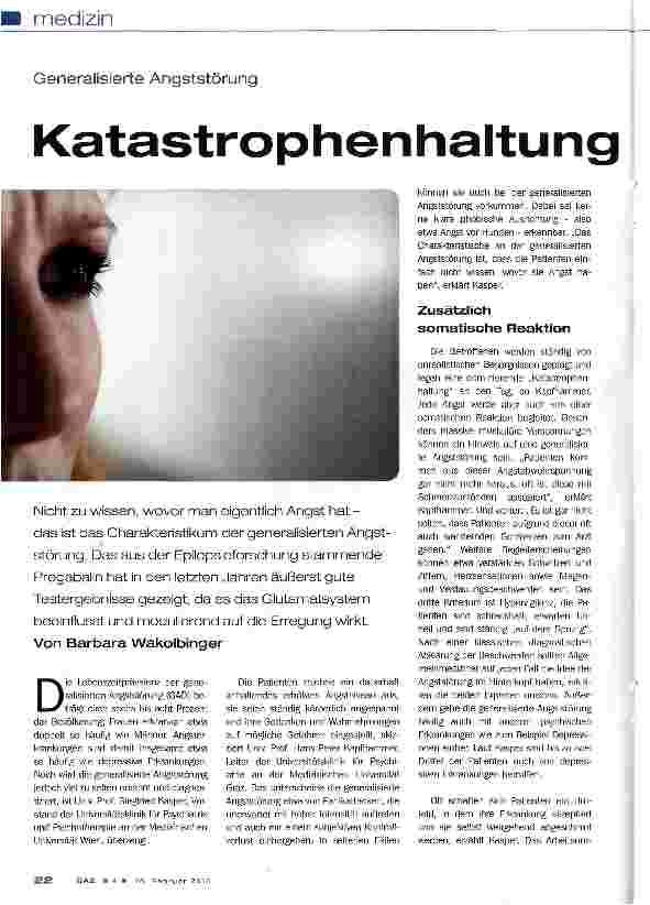 Vorschauseite 1: Katastrophenhaltung dominiert