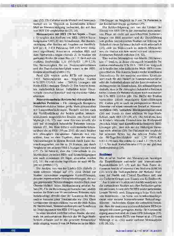 Vorschauseite 6: Volumentherapie mit Hydroxyethylstärke beim kritisch Kranken: Eine Neubewertung